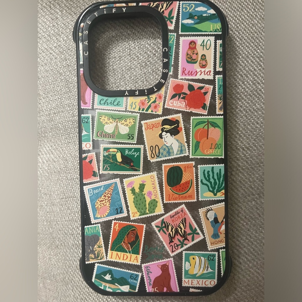 Casetify Iphone 14 Pro Colorful Stamp Patterned Women's Bag